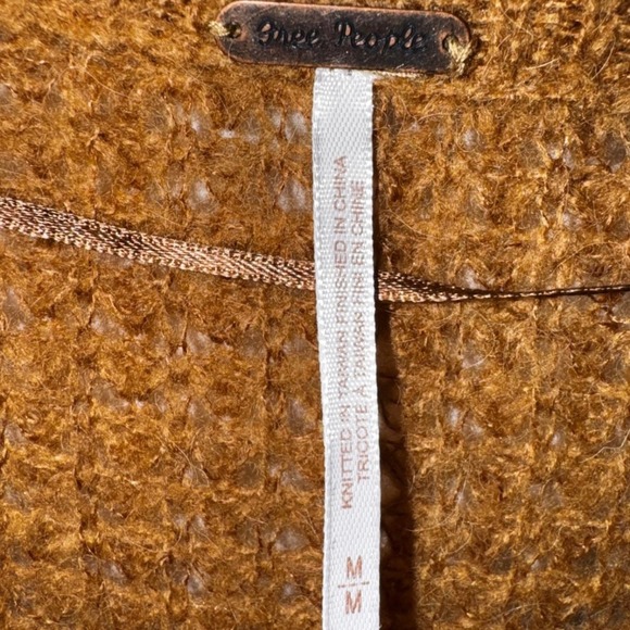 Free People Women's Lulu Oversized Knit Sweater Ginger Brown Wool Alpaca Size M - Picture 5 of 9